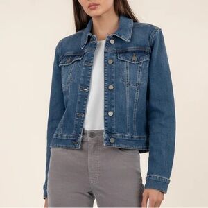 Kut from the Kloth Blue Jean Jacket Cropped Casual